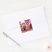 Anime Kind Halloween Vierkante Sticker (Envelop)