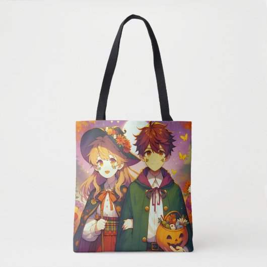 Anime Kind in Halloween kostuums Tote Bag (Voorkant)