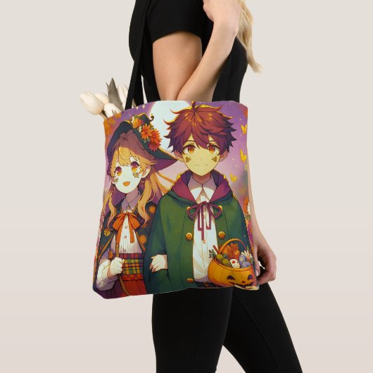 Anime Kind in Halloween kostuums Tote Bag (Dichtbij)