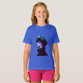 Anime King Gothic Male Portrait with Blue Crown T-shirt (Voorkant volledig)