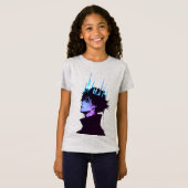 Anime King Gothic Male Portrait with Blue Crown T-shirt (Voorkant volledig)