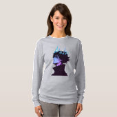 Anime King Gothic Male Portrait with Blue Crown T-shirt (Voorkant volledig)