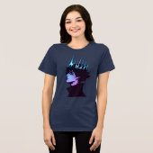Anime King Gothic Male Portrait with Blue Crown Tri-Blend Shirt (Voorkant volledig)