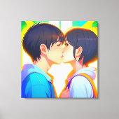 Anime Kiss | Jongen en meisje in liefde Canvas Afdruk (Voorkant)