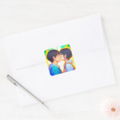Anime Kiss | Nieuwe liefde Vierkante Sticker (Envelop)