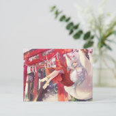 Anime Kitsune Girl Briefkaart (Staand voorkant)