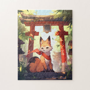 Anime Kitsune Leuke Fox Fantasy Kunst Legpuzzel