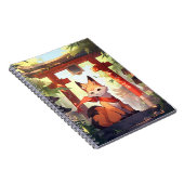Anime Kitsune Leuke Fox Fantasy Kunst Notitieboek (Rechterzijde)