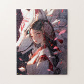 Anime Kitsune Meisje Leuke Fox Fantasy Kunst Legpuzzel (Verticaal)