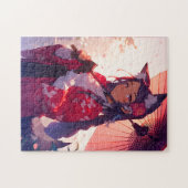 Anime Kitsune Meisje Leuke Fox Fantasy Kunst Legpuzzel (Horizontaal)
