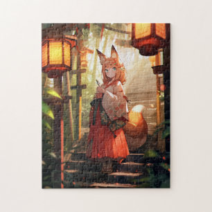 Anime Kitsune Meisje Leuke Fox Fantasy Kunst Legpuzzel