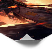 Anime Kitsune Meisje Leuke Fox Fantasy Kunst Poster (Hoek)