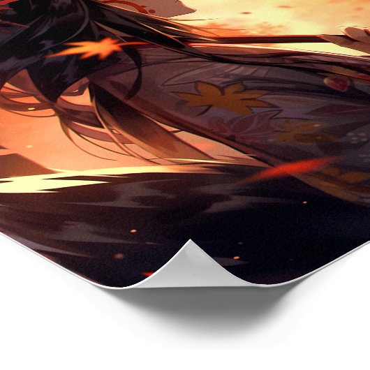 Anime Kitsune Meisje Leuke Fox Fantasy Kunst Poster (Hoek)