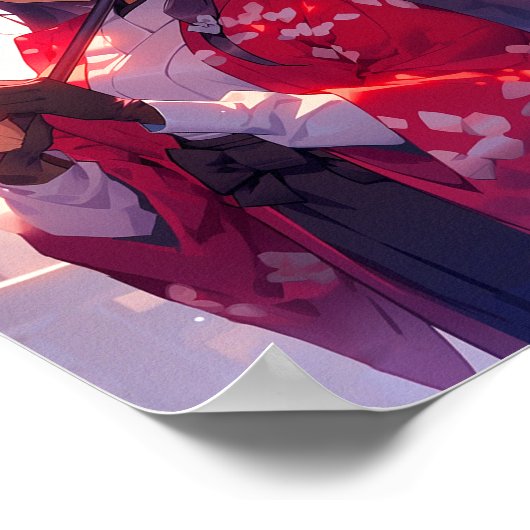 Anime Kitsune Meisje Leuke Fox Fantasy Kunst Poster (Hoek)