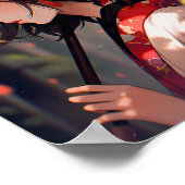 Anime Kitsune Meisje Leuke Fox Fantasy Kunst Poster (Hoek)