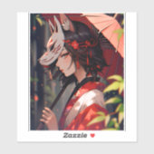 Anime Kitsune Meisje Leuke Fox Fantasy Kunst Sticker (Vel)