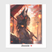 Anime Kitsune Meisje Leuke Fox Fantasy Kunst Sticker (Vel)