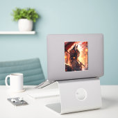 Anime Kitsune Meisje Leuke Fox Fantasy Kunst Sticker (Laptop op bureau)
