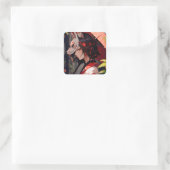 Anime Kitsune Meisje Leuke Fox Fantasy Kunst Vierkante Sticker (Tas)