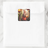 Anime Kitsune Meisje Leuke Fox Fantasy Kunst Vierkante Sticker (Tas)