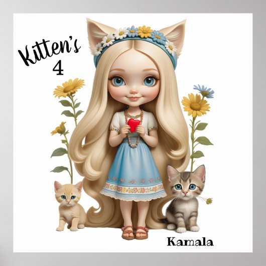 Anime Kittens Cats 4 Kamala sweet kinder Custom Poster (Voorkant)