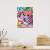 Anime Kittens Poster (Keuken)