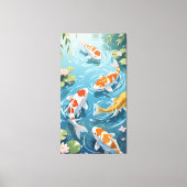 Anime koi swimming in the pond canvas afdruk (Voorkant)
