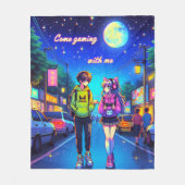 Anime Kom Gaming met mij | Fleece Deken (Voorkant)
