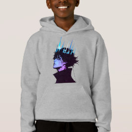 Anime Koning Gotische Mannelijke Portret met Blauw