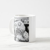 Anime-kunst met horror kat koffiemok (Voorkant links)