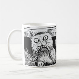 Anime-kunst met horror kat koffiemok