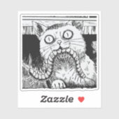 Anime-kunst met horror kat sticker (Vel)