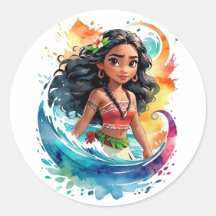 Anime Kunststicker – Levendig Cirkelvormig Ontwerp