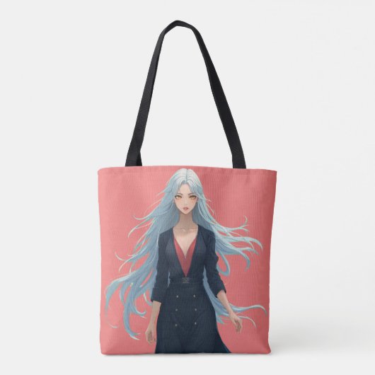 Anime Lady Love Canvas tas (Achterkant)