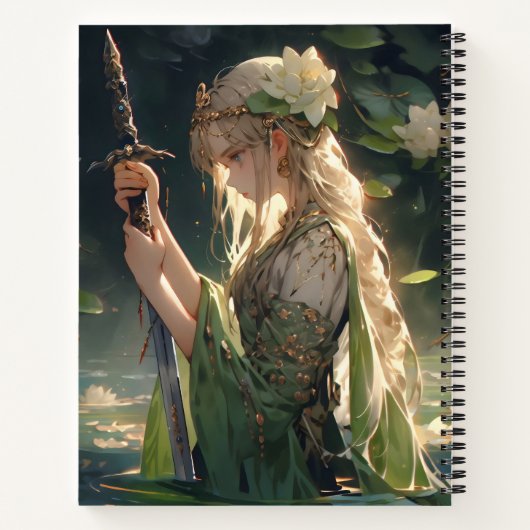 Anime Lady van het meer Notitieboek (Achterkant)