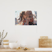 Anime lesbische bruiloft in het centrum van de zom poster (Keuken)