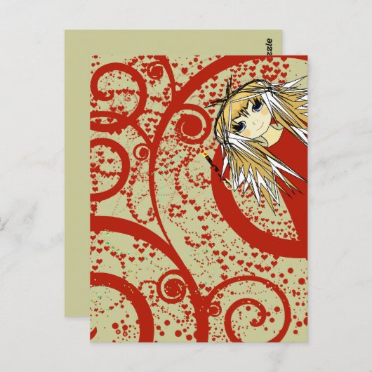 Anime Love- Personalize Briefkaart (Voorkant / Achterkant)