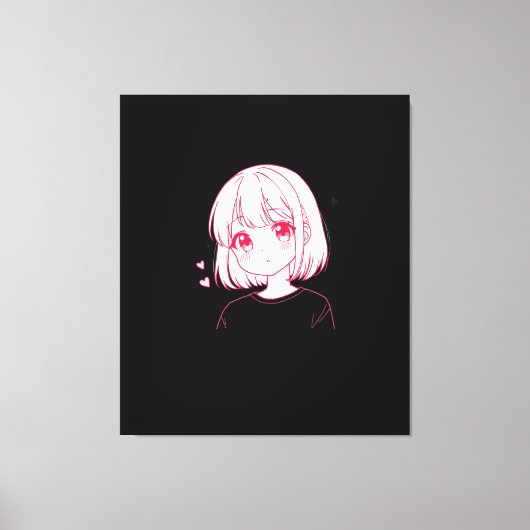 "Anime Love Vibes" Canvas Afdruk (Voorkant)