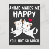 Anime Lover Cat Happy Japan Feline Art Heart Briefkaart (Voorkant)