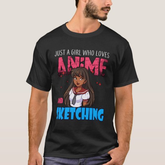 Anime Lover Girl is gewoon een meisje dat van Anim T-shirt (Voorkant)
