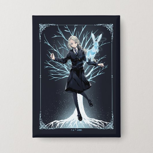 Anime Luna Lovegood's Konijn Patronus Button (Voorkant)