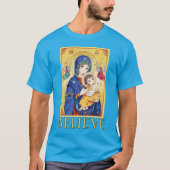 Anime Maagd Maria met Baby Jezus T-shirt (Voorkant)
