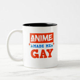 Anime maakte me Gay LGBTQ Otaku Manga Lover Tweekleurige Koffiemok