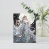 Anime Maan Prinses Fantasy Kunst Briefkaart (Staand voorkant)