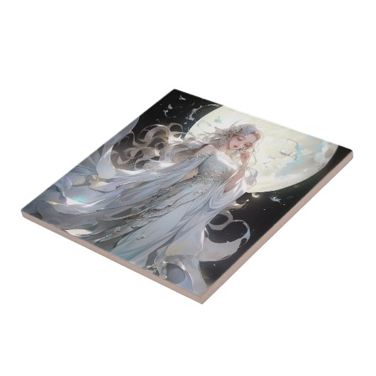 Anime Maan Prinses Fantasy Kunst Tegeltje (Zijkant)