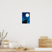 Anime Maansverlichte Krijger Episch Wandkunst Poster (Keuken)