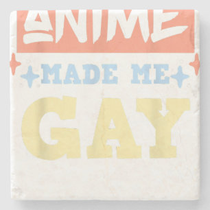 Anime Made Me Gay Funny Anime Meme LBGTQ Gay Pride Stenen Onderzetter