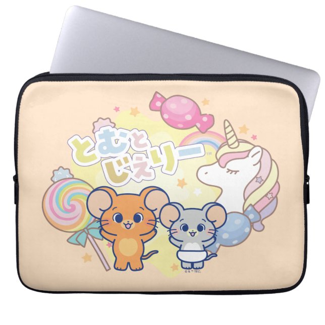 Anime Magical Candyland beroemd gemaakt door Jerry Laptop Sleeve (Voorkant)