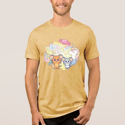 Anime Magical Candyland beroemd gemaakt door Jerry Tri-Blend Shirt (Voorkant)