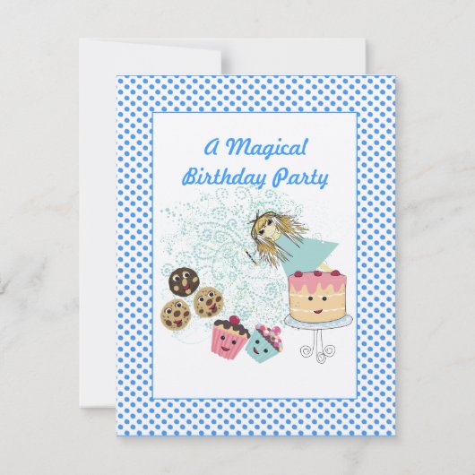 Anime Magical Days Invitation Birthday Party Kaart (Achterkant)